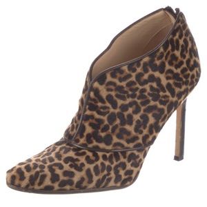 Manolo blahnik  pony hair booties leopard 35